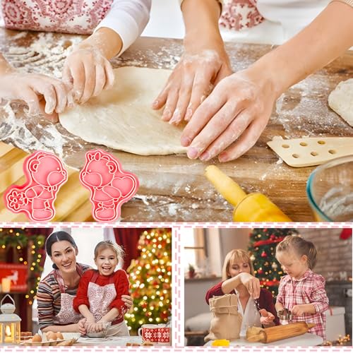BESEK Valentine's Day Cookie Cutters: With Plunger Stamps Set, 8pcs 3D Embossing Cutters For Biscuit Fondant Cheese Baking Molds - color: Love