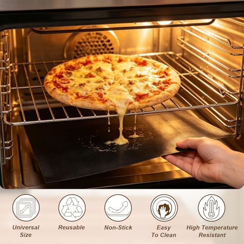 uxcell 4Pack Oven Liners 19.7x15.7" 0.2mm Thick Oven Mats Under Grill - color: Black, size: 19.7 x 15.7"(0.2mm Thick)