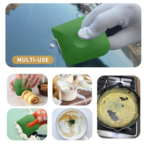 Herda Pan Scraper Pot Scraper Plastic Kitchen Scraper Tool,Food Scraper - color: Green, size: 5-PACK
