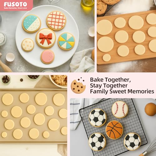 FUSOTO 6PCS Round Cookie Cutter Set - Circle Shaped, 1.5-4 Inch - style: Circle
