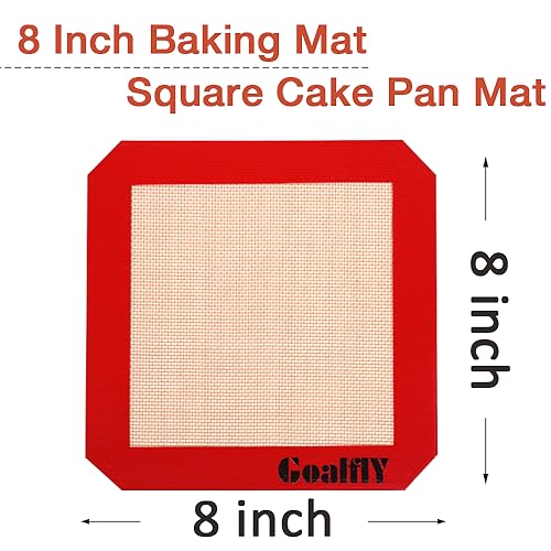 Silicone Baking Mat for 8 Inch Brownie Pan, 3 Pack - size: 3 Pack-Square-8 Inch