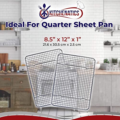 Kitchenatics Small Cooling Rack 8.5 x 12 In - Quarter Sheet Wire Rack - size: 8.5" x 12" Quarter Sheet (SMALL) - 1 PC