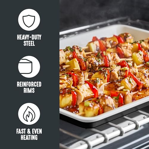 GreenLife 18” x 13” Ceramic Nonstick Half Cookie Sheet, Black - color: Black, size: 18" x 13" Half Baking Sheet