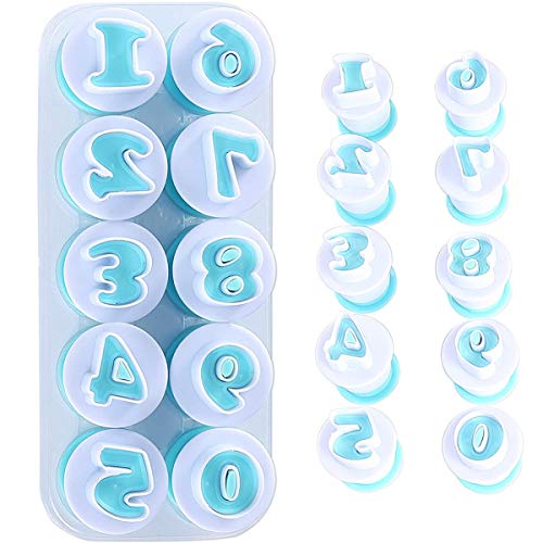 0-9 Numbers Cake Mold, Cookies Plunger Cutters, 10Pcs - size: 0-9 Numbers