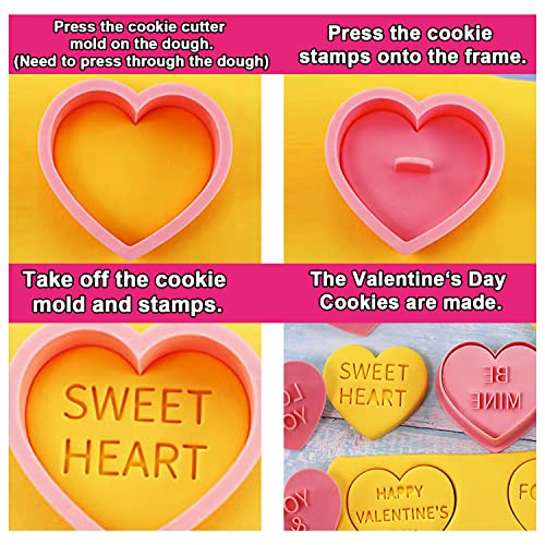Valentines Cookie Cutters Heart Shapes for Baking, 10 Pcs