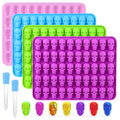 Palksky Skull Gummy Silicone Mold Sugar Chocolate Candy Molds,Skull Silicone Mold for Gummies for Kids,Halloween Jello Molds，(4PCS) - color: 4Pcs Skull Molds