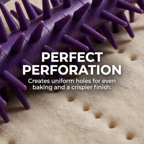Pizza Dough Docker,Pastry Dough Roller for Home & Commercial Kitchen,Pizza Making Accessories，Purple