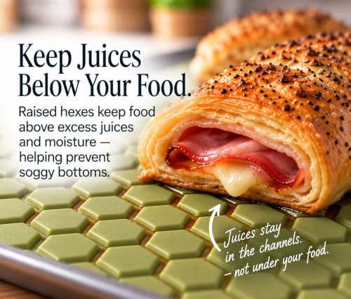 Premium Silicone Baking Mat, Double-Sided Textured Airflow, Extra Thick