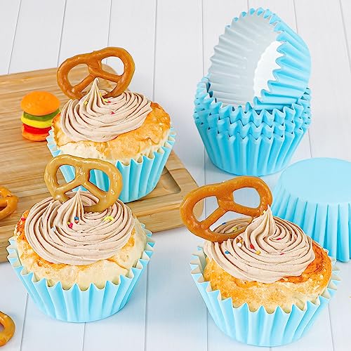 Caperci Heavy Duty Blue Cupcake Liners Standard Muffin Baking Cups 150pcs - color: Light Blue