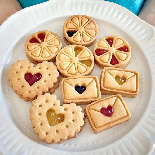 3pcs Mini Heart Cookie Cutter Set Lemon Envelope Heart Cookie Cutters for Kids & Adults Wedding Plastic 3D Cookie Cutters Set Fondant Stamp Biscuit Moulds DIY Baking Tool