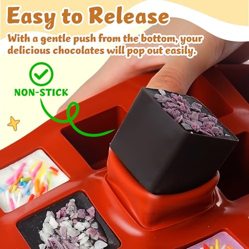 3Pcs Square Cube Cake Silicone Mold, 1.4" x 1.4" x 1.4" 3D Square Silicone Chocolate Molds for Baking, 45-Cavity Cube Jello Silicone Mold for Truffle Chocolate, Mini Brownie, Ice Cube - color: 15-Cavity Regular Square