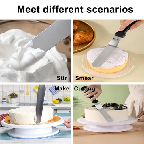 6" Small Angled Icing Spatula, Professional Food Grade Stainless Steel Cake Spatula with Sturdy & Durable Handle, Ideal for Frosting & Decorating Cakes, Baking - size: 6" Small Angled Icing Spatula