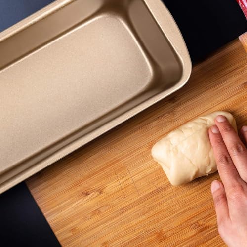 Patelai 4 Pack Small Loaf Pans for Baking Bread, Gold, 9.3 x 3.7 In - color: Gold, size: 9.3 x 3.7 In