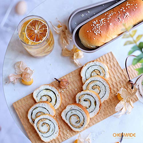 CHEFMADE Mini Loaf Pan Set, 7-Inch 4Pcs Non-Stick Hotdog-Shaped Bread and Cake Bakeware for Kitchen Baking (Champagne Gold) - size: 03 - 7" Hotdog 4Pcs
