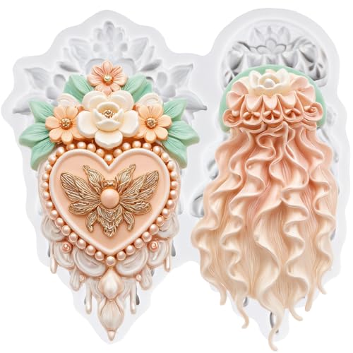 Baroque Fondant Mold Embossed Flower Silicone Molds - color: Style ZM