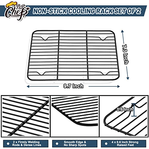P&P CHEF 9.7" x 7.3" Cooling Baking Wire Racks Pack of 2, Black - color: Black, size: 9.7" x 7.3"
