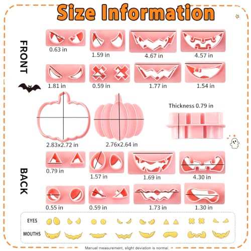 Halloween Cookie Cutters, 10Pcs Mini Pumpkin Cookie Stamps Set - color: Halloween Pumpkin