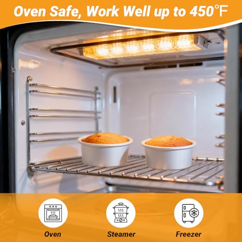 Beasea 4 Inch Cake Pans Set, 3 Pack Aluminum Alloy Mini Round Cake Pans with Removable Bottom, Individual Cheesecake Mold Tin for Baking - size: 4 Inch