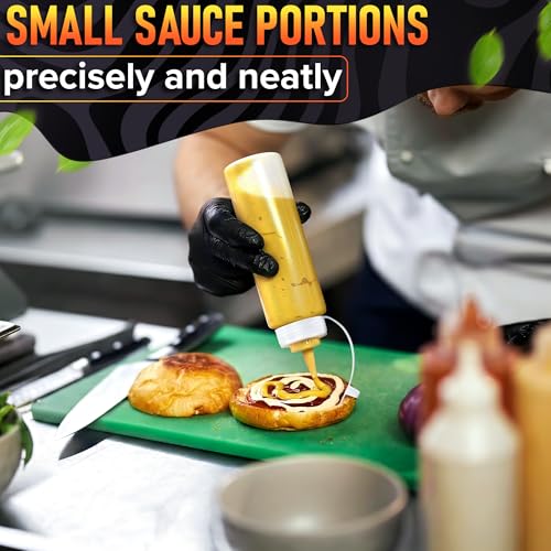 HYQO 6-Pack Condiment Squeeze Bottles, 8 oz, Plastic, Narrow Tip - size: 8 oz