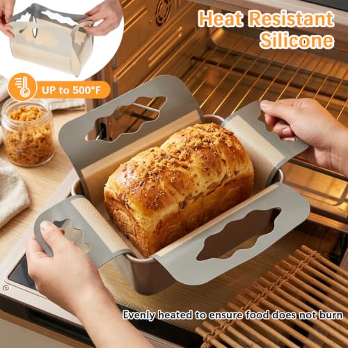 2Pcs Silicone Bread Pan Liner Reusable Baking Mat Fits 9x5" Loaf Pans