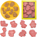 8 Pcs Animal Cookie Cutters Set With Plunger Stamps 3D Zoo Embossing Cutter - color: Animal Cookie Cutters