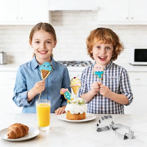 12Pcs Popsicle Mini Cookie Cutters Set with Dough Scraper