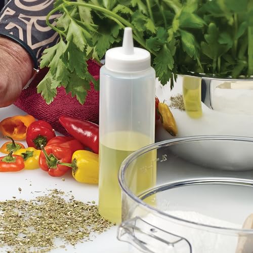 Winco 16 oz Clear Plastic Squeeze Bottles Wide Mouth (Set of 6) - size: 16 Ounces (Pack of 6)