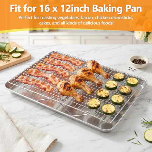 Leonyo 2-Tier Stackable Cooling Rack, 15 x10 Inch Wire Baking Racks - color: Silver