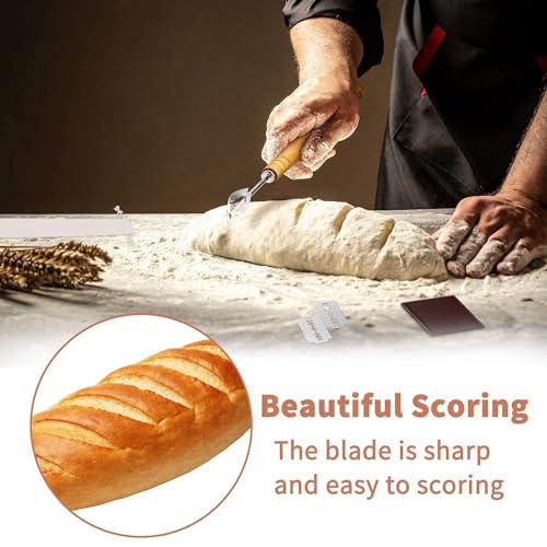 Bread Lame, Stainless Steel Bread Lame Dough Scoring Knife, Premium Sourdough Scoring Tool Bread Scorer with 10 Razor Blades for Scoring Sourdough Bread.