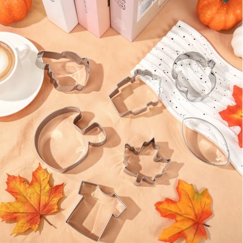 JarThenaAMCS 7Pcs Fall Thanksgiving Football Cookie Cutters Set