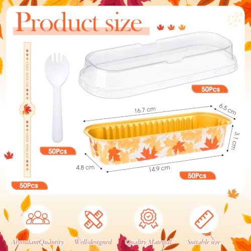 Tioncy 50 Set Fall Mini Maple Leaf Loaf Pan with Lid Spoon Sticker 6.8oz - style: Maple Leaf