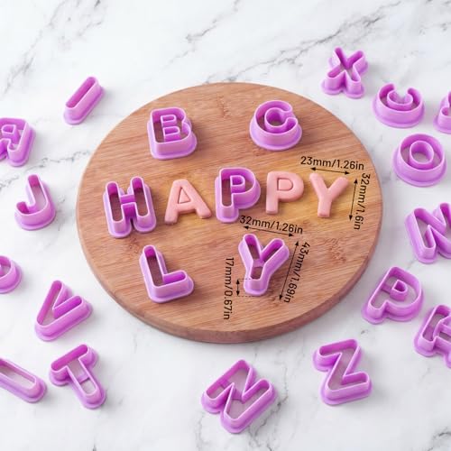 35 Pcs Letter Number Cookie Cutters, Fondant Letter Cutters, Number Cookie Cutter, Cake Pop Mold, Alphabet Numbers Shapes Clay Cutter Cake Decorating Biscuit Pastry Plunger Baking Party Decor