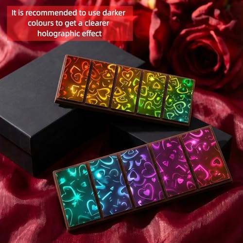 Christmas Heart Candy Molds Holographic Chocolate Mold Silicone - color: Heart, style: Rectangle