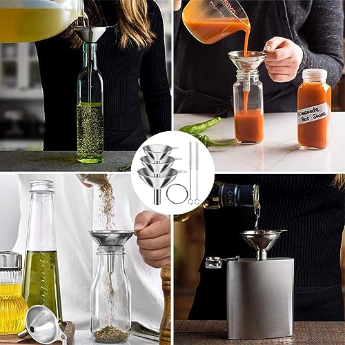 Mini Stainless Steel Funnel Set for Small Bottles, 3 Sizes