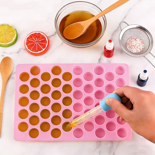 Mini Round Silicone Mold, 55 Cavities Cylinder, 0.8 Inch, 2 Pcs