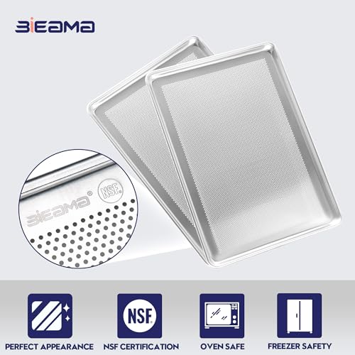 BIEAMA 12 Pack Perforated Full Size 26" x 18" Baking Sheet Pan - size: 12PACK Perforated Full Size 26"×18"