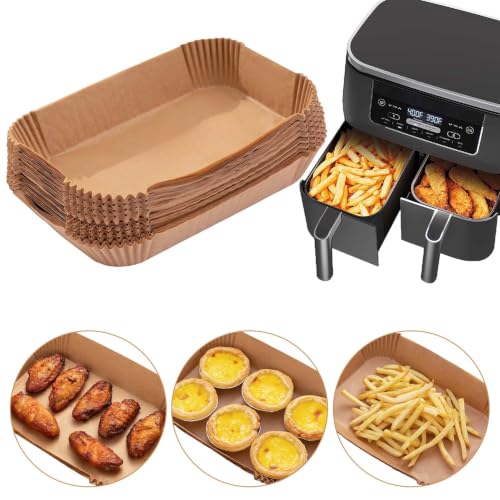 Ecfvtp Air Fryer Disposable Paper Liner, 100PCS Food Grade Parchment Liners for Ninja DZ201, Air Fryer Accessories Baking Paper (9 * 6,Thicken Natural) - color: 100PCS for Ninja DZ201
