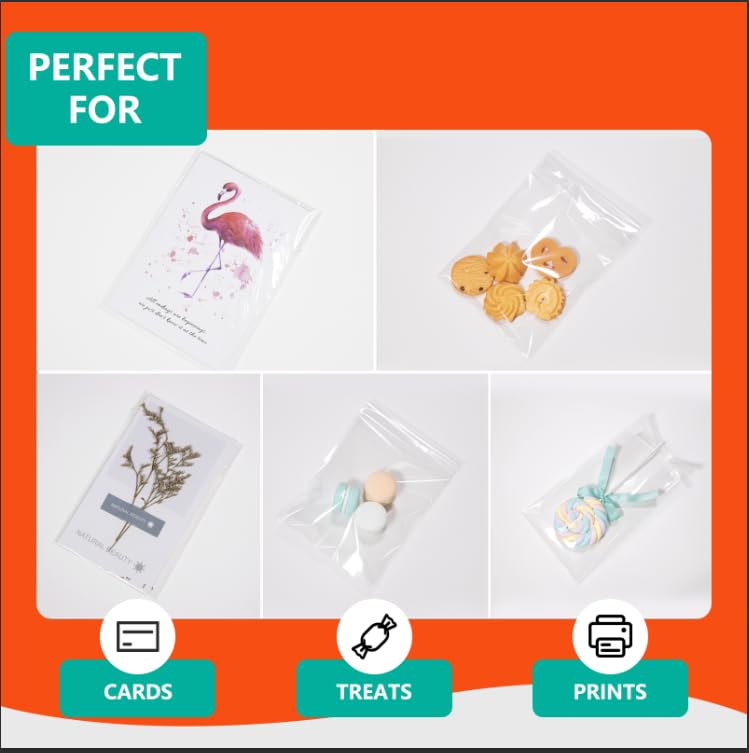 iMailer 100 Pcs 4" x 6" Clear Plastic Cellophane Bags