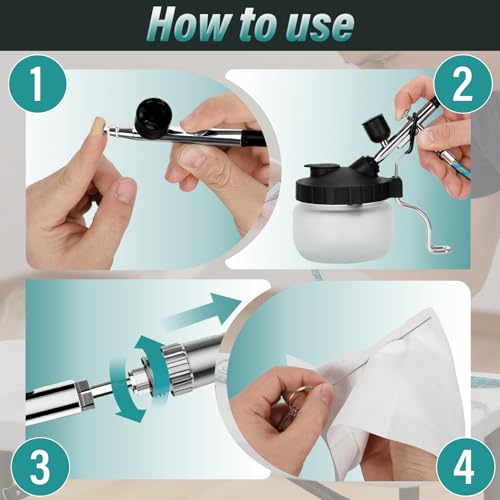 Airbrush Kit with Compressor, Includes 3 Nozzles and Cleaning Kit