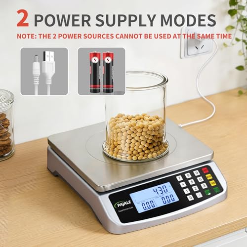 Large Food Scale 66lb, Digital Commercial Kitchen Scale Grams Ounces - color: SILVER 30KG