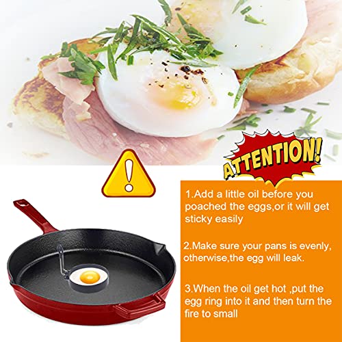 Pancake Ring for Griddle,2 Packs 6 Inch Egg Pancake Maker,Omelette Rings for Griddle,Non-stick Stainless Steel Crumpet Ring,Egg Muffin Rings Fried Egg Ring Pancake Shaper with Sinlicone Handle Grill - color: Black 2 pcs of 6“ with accessories