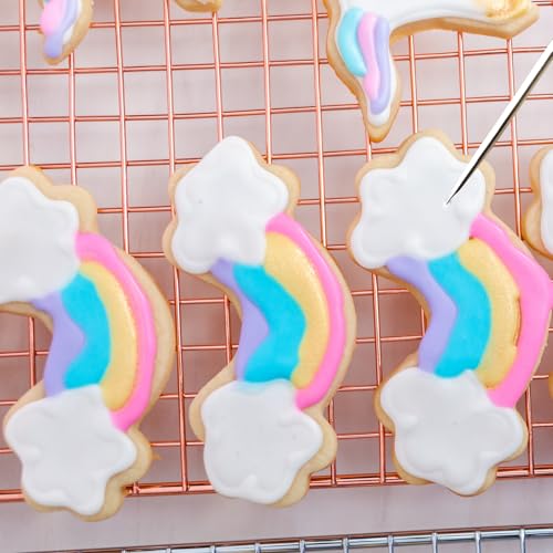 4-Piece Sugar Stir & Scribing Needle Set for Cookie Decorating, 5.2" Baking Kit Tools with Plastic Handles