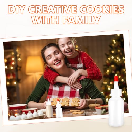 60 Pcs Squeeze Bottle for Liquids, Mini Sauce Bottles with Squeeze Top Caps, for Icing Cookie Decorating Sauces Condiments Arts Crafts (1 Oz)