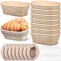 Gejoy 12 Set Oval Bread Proofing Baskets Banneton with Liner,8.5 Inch - size: 8.5 Inch
