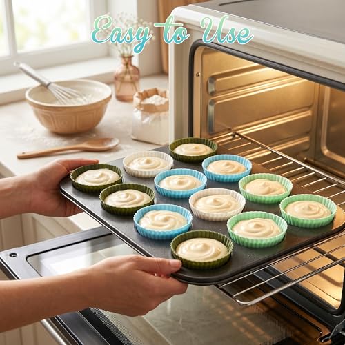 Silicone Cupcake Liners 12 Pack Reusable Non Stick Baking Party ﻿