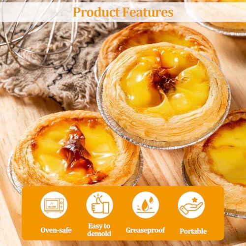 Disposable Aluminum Foil Tart,100 Pack Mini Pie Tins,Pie Pans for Baking Personal Mini Pies,Round Pie Tart Small Tin Foil Pans - style: 100 Pack