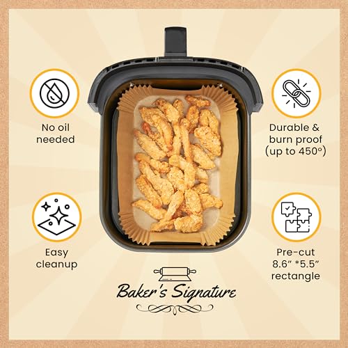 Rectangular Air Fryer Liners Disposable, 125 Pcs Parchment for Dual Baskets - color: 8.6"x5.5" Rectangle