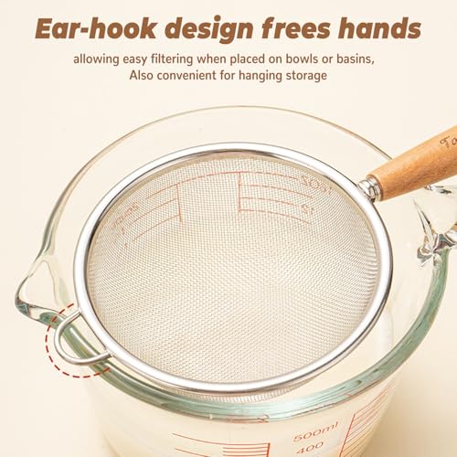 Strainers Fine Mesh,Mesh Strainer with Handle,Small Sifter for Baking