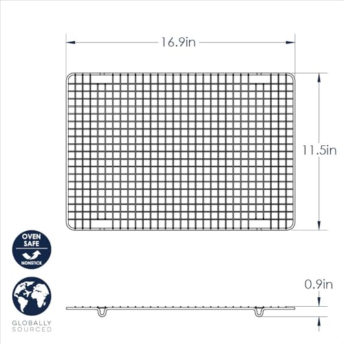 Nordic Ware 43343 Oven Safe Nonstick Baking & Cooling Grid (1/2 Sheet), Steel (Pack of 6) - size: (Pack of 6), style: Large