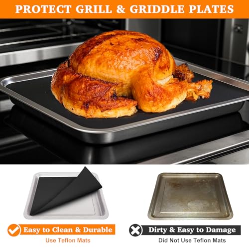 Air Fryer Liners Reusable Teflon Mats Compatible with Nuwave Bravo xl Air Fryer Toaster Smart Oven, Baking Sheet Liners AirFryer Accessories for Nuwave 12-in-1 30qt Oven, 5 Pcs, 9x13 inches